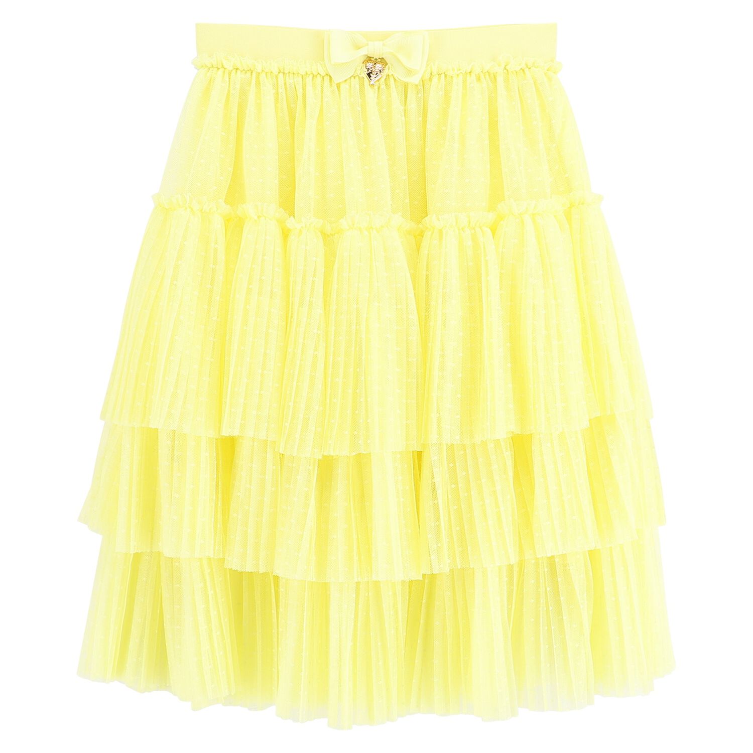 تنورة بنات تول باللون الأصفر, 1, hi-res