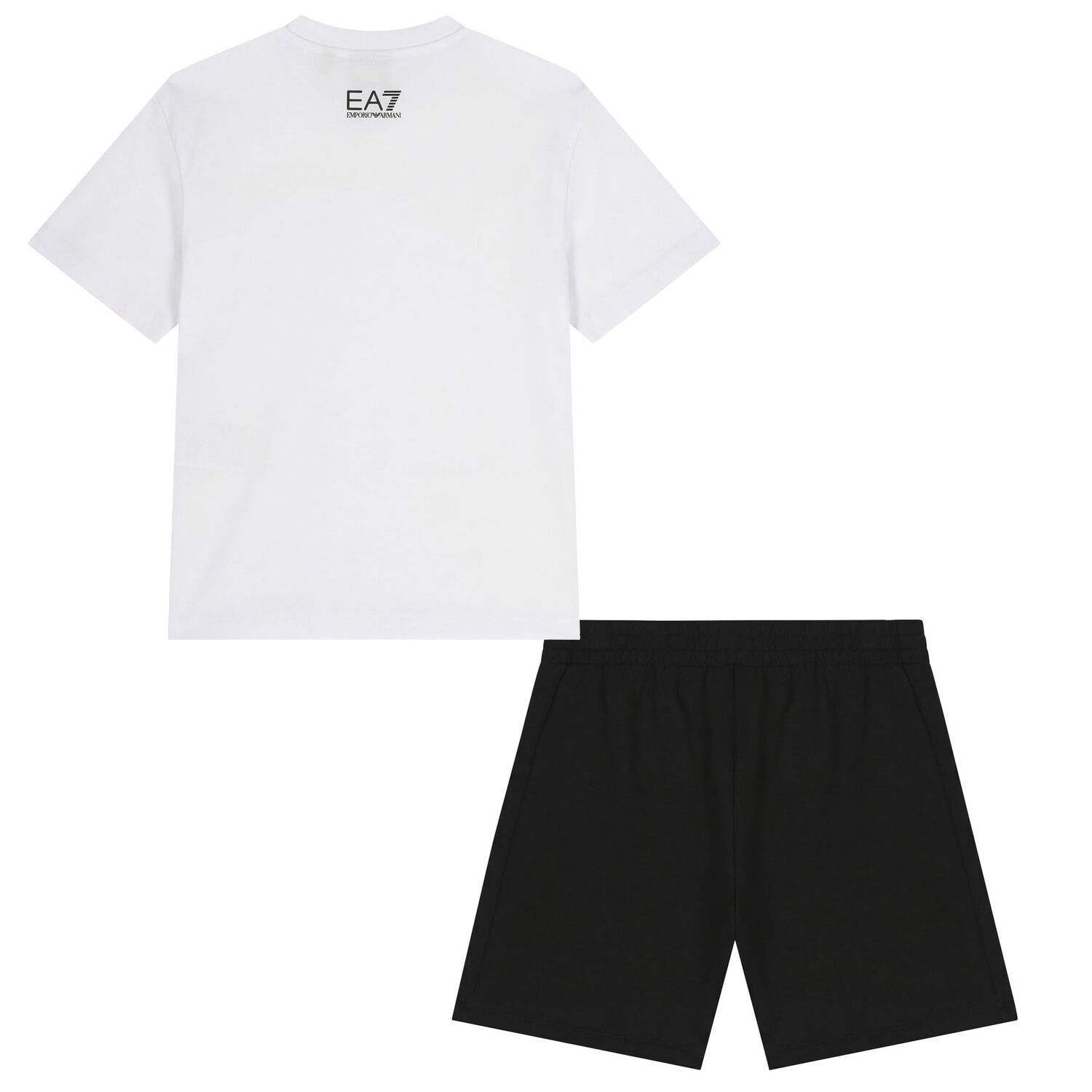 Boys White & Black Logo Shorts Set, 1, hi-res