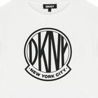 تيشيرت بنات بالشعار باللون الأبيض, 1, hi-res