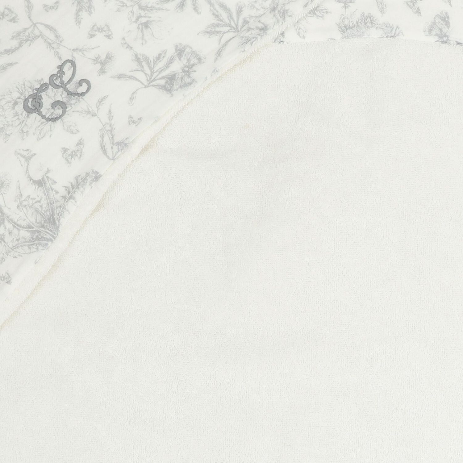 Ivory & Grey Toile De Jouy Hooded Towel, 2, hi-res