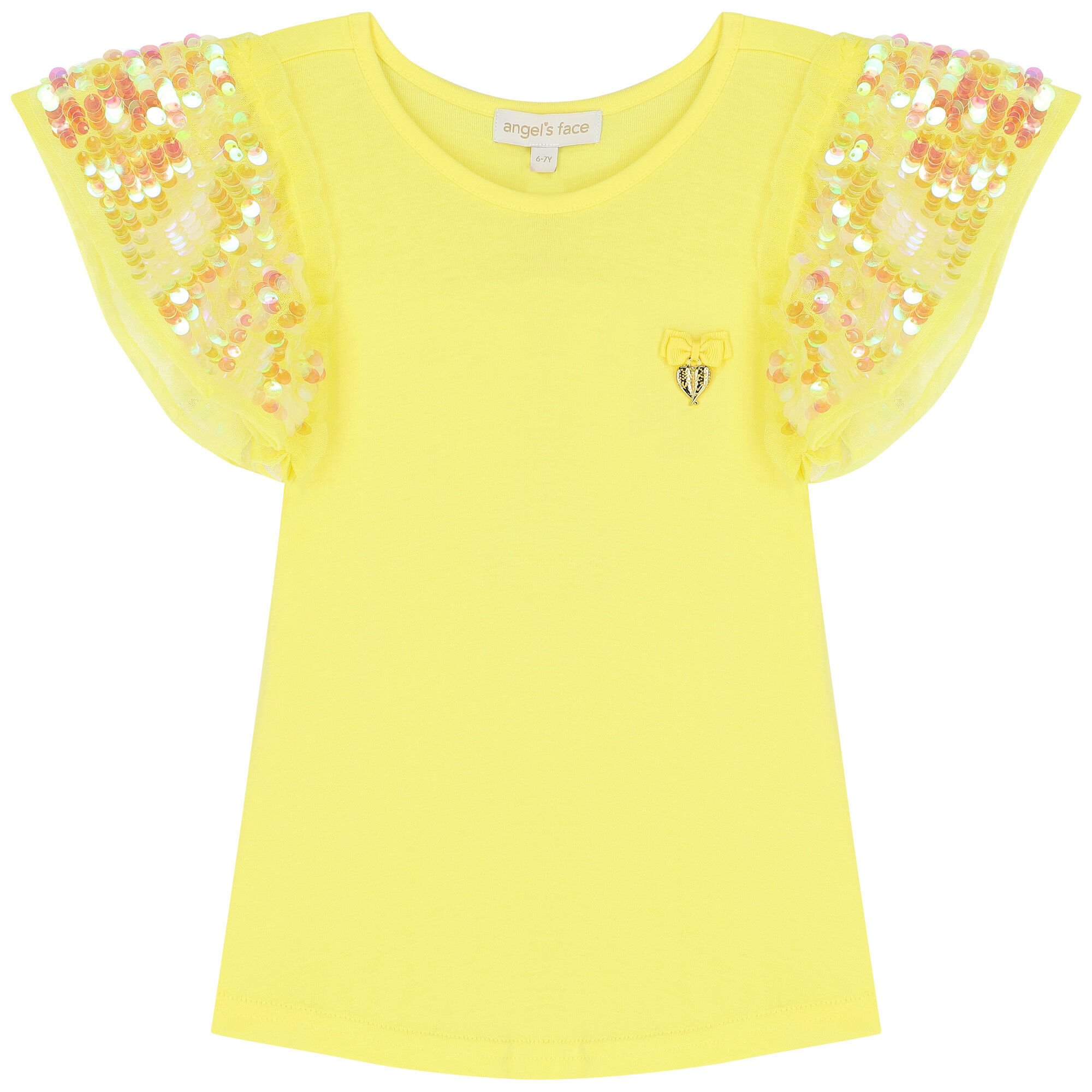 Angel s Face Girls Yellow Sequin Top Junior Couture UAE
