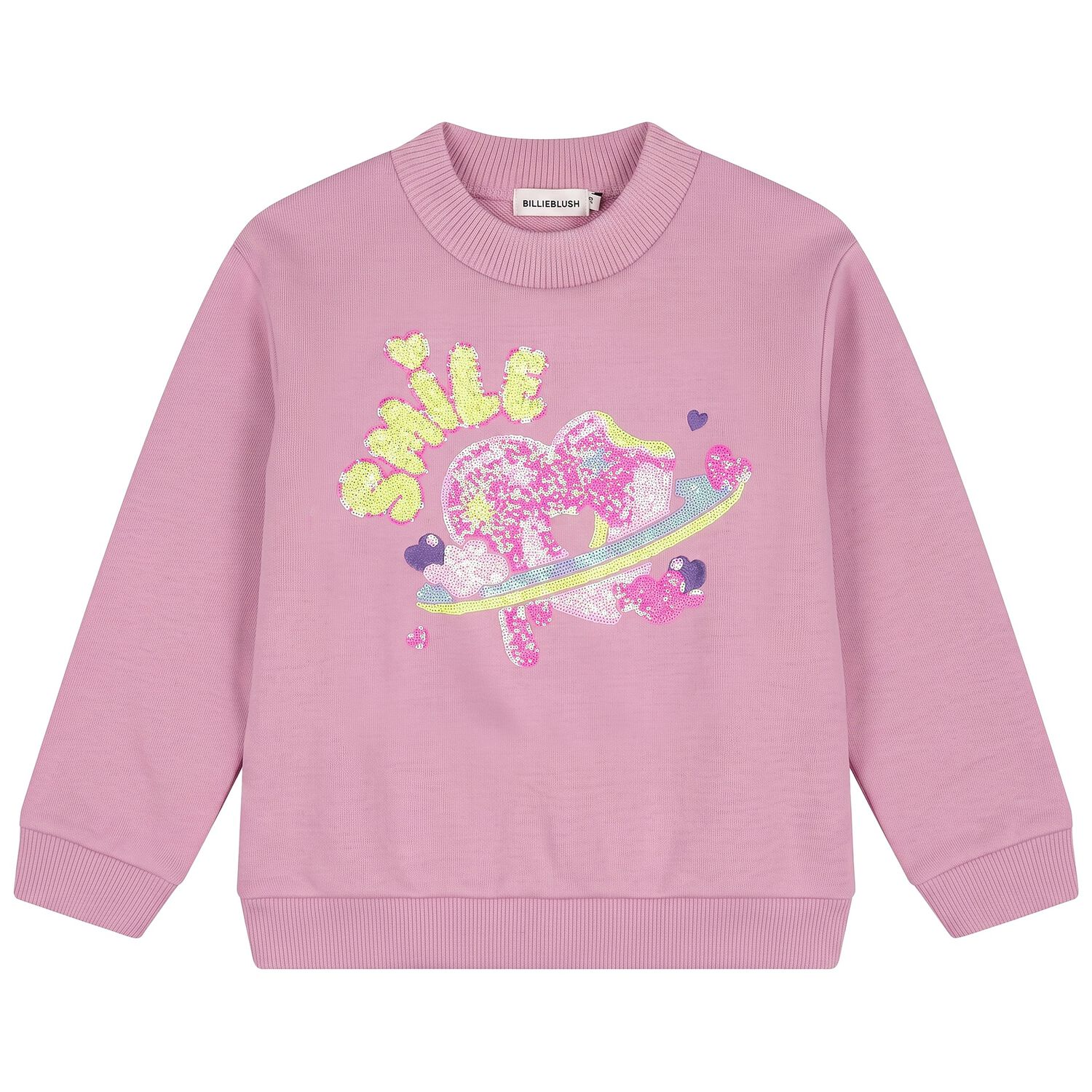Girls Pink Sequin Sweatshirt, 1, hi-res