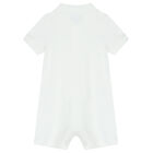 Baby Boys White Logo Polo Romper, 2, hi-res