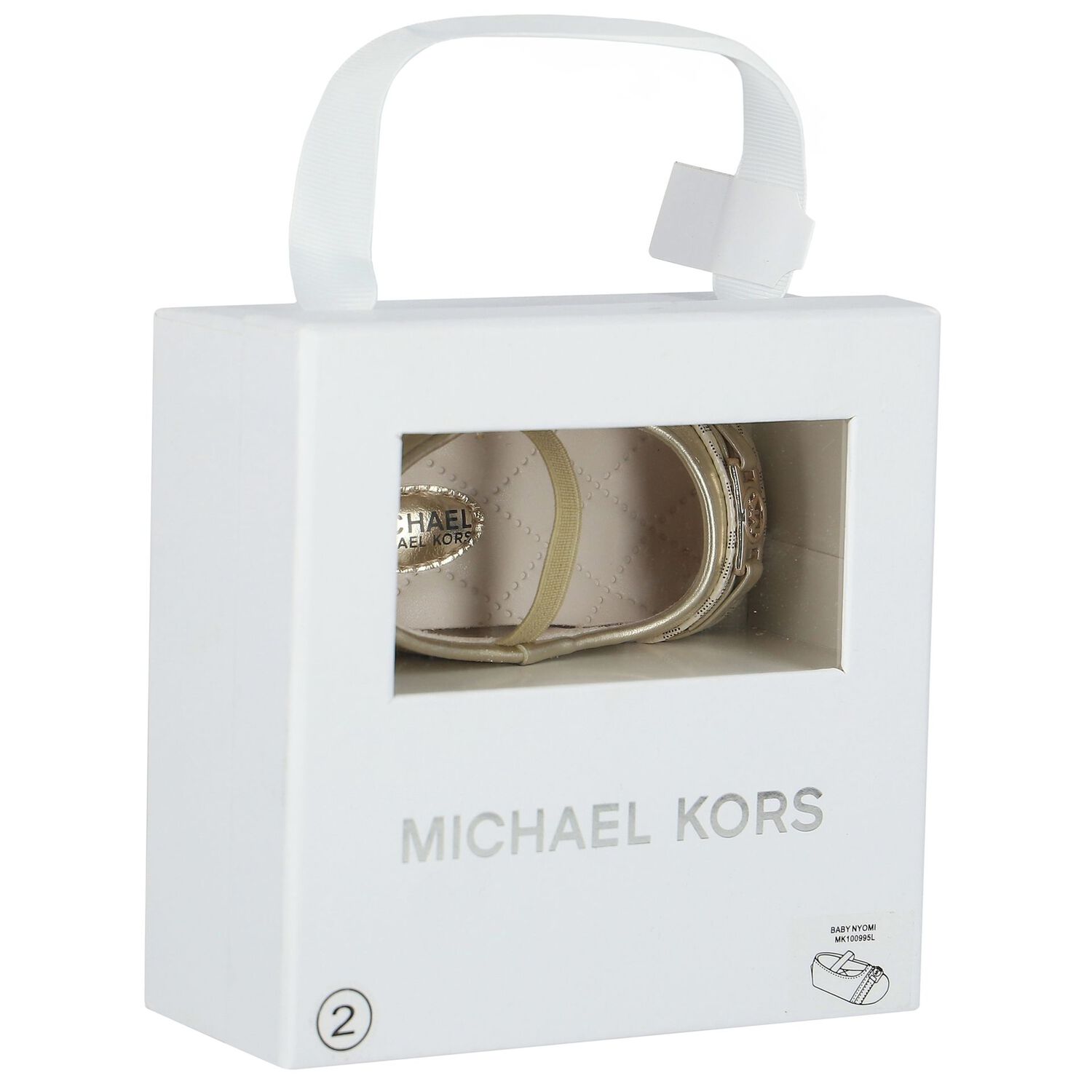 حذاء بنات ما قبل المشى بالشعار باللون الذهبي, 1, hi-res