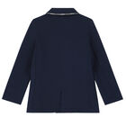 Boys Navy Logo Blazer, 1, hi-res
