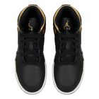 Black, White & Gold Air Jordan 1 Mid Trainers, 2, hi-res