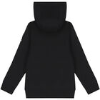 توب هودي بسحاب بالشعار باللون الأسود للأولاد, 1, hi-res