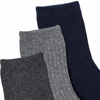 Boys Grey & Navy Socks (3 Pack)