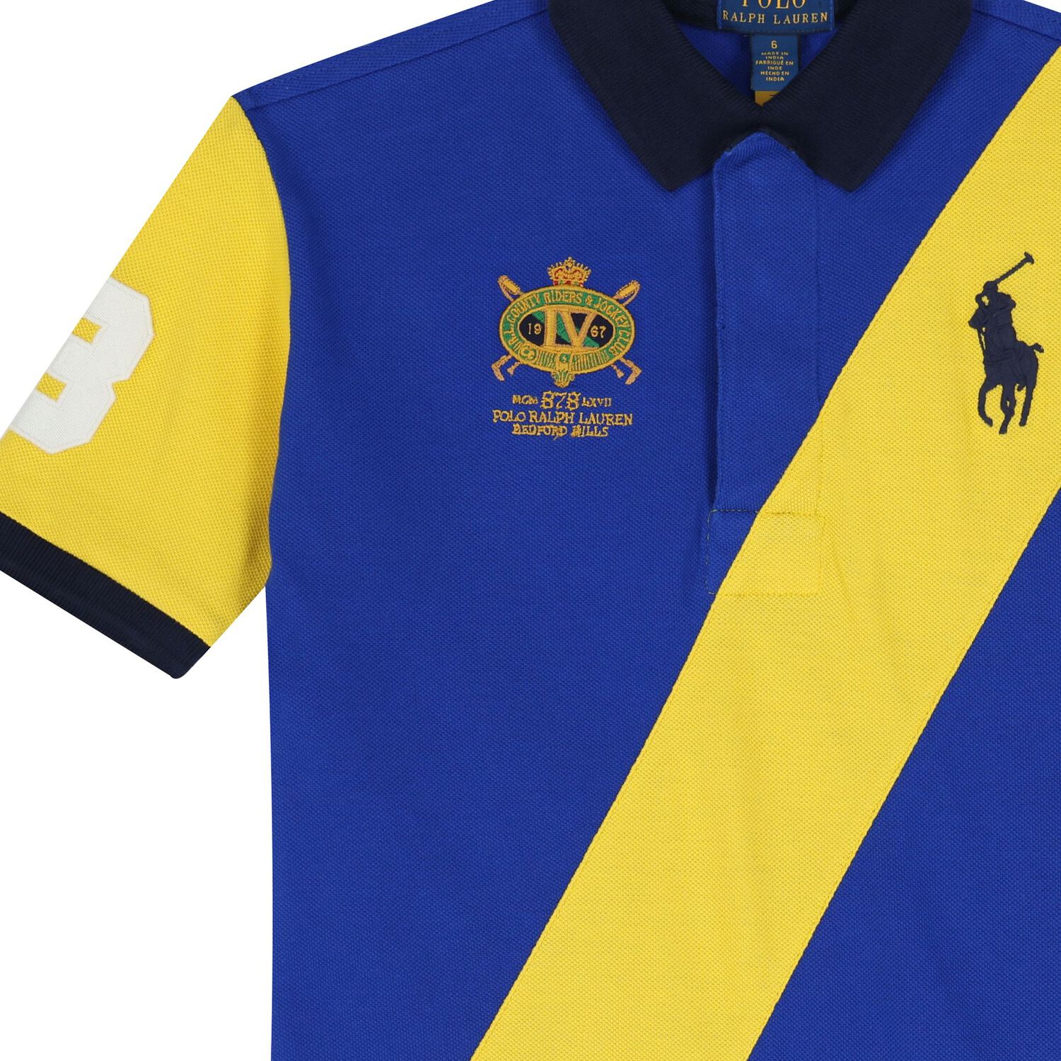 Girls Blue & Yellow Logo Dress, 1, hi-res