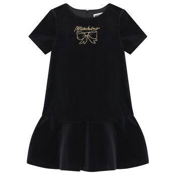 Girls Black Logo Dress