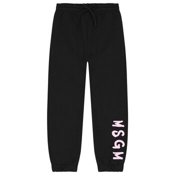 Girls Black Logo Joggers