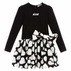 فستان باللون الاسود والابيض للبنات, 1, hi-res