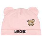Baby Girls Pink Teddy Bear Logo Hat & Bib Gift Set, 5, hi-res