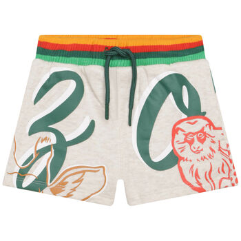 Younger Boys Beige Logo Shorts