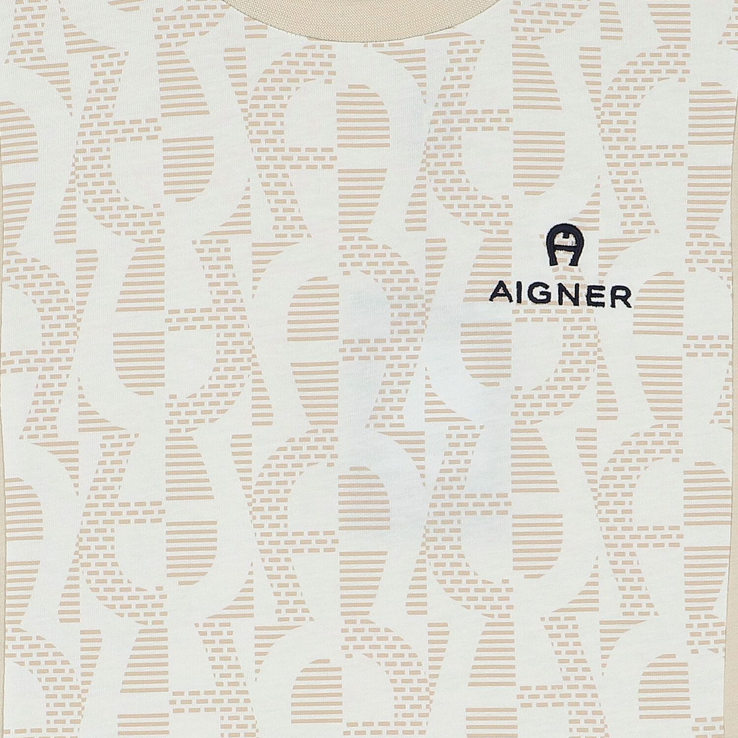 تيشيرت أولاد بالشعار باللون الأبيض والبيج, 1, hi-res