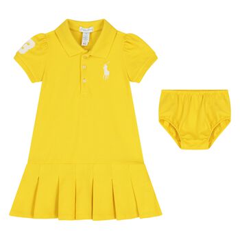 Baby Girls Yellow Logo Dress Set