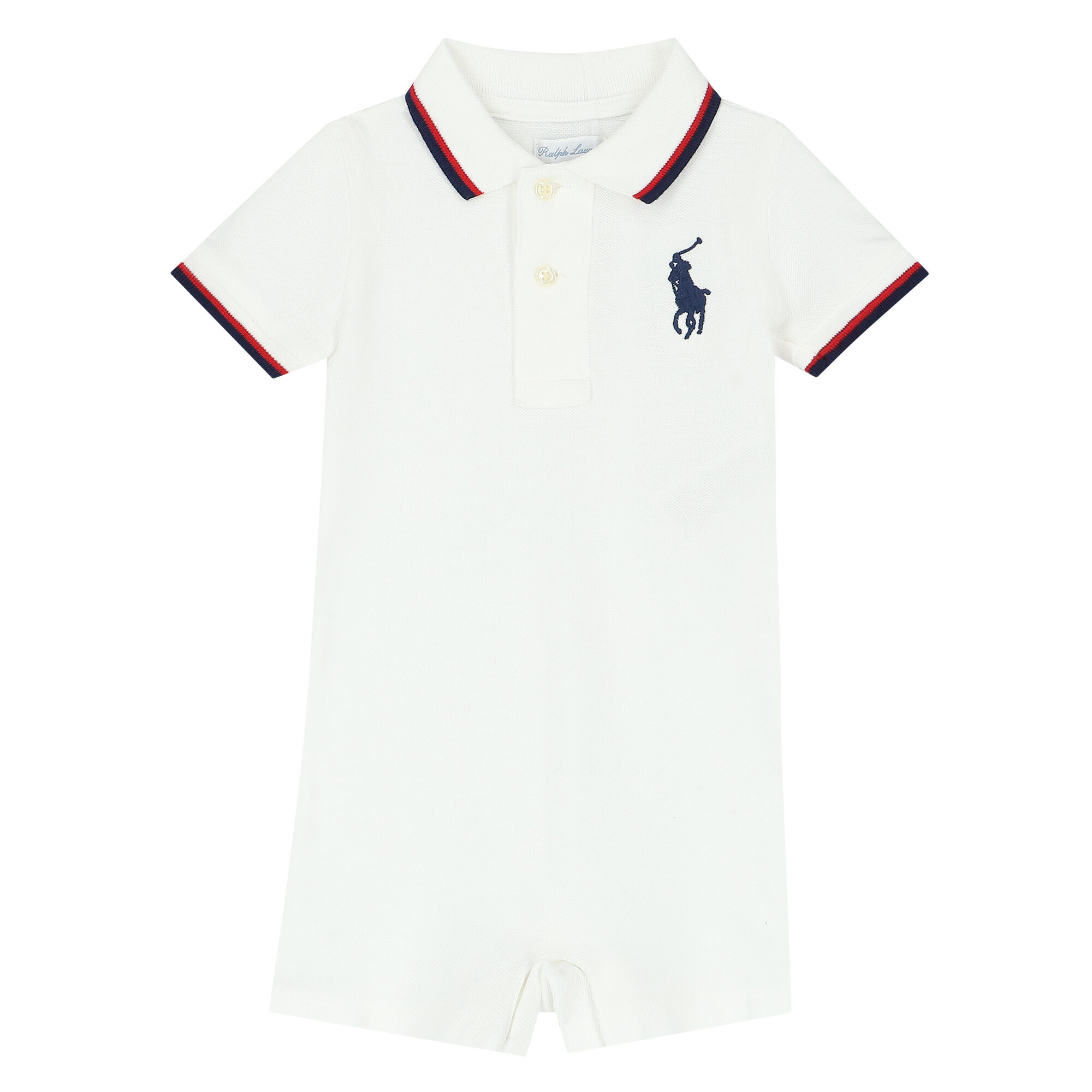 Ralph Lauren Baby Boys White Logo Romper Junior Couture UAE