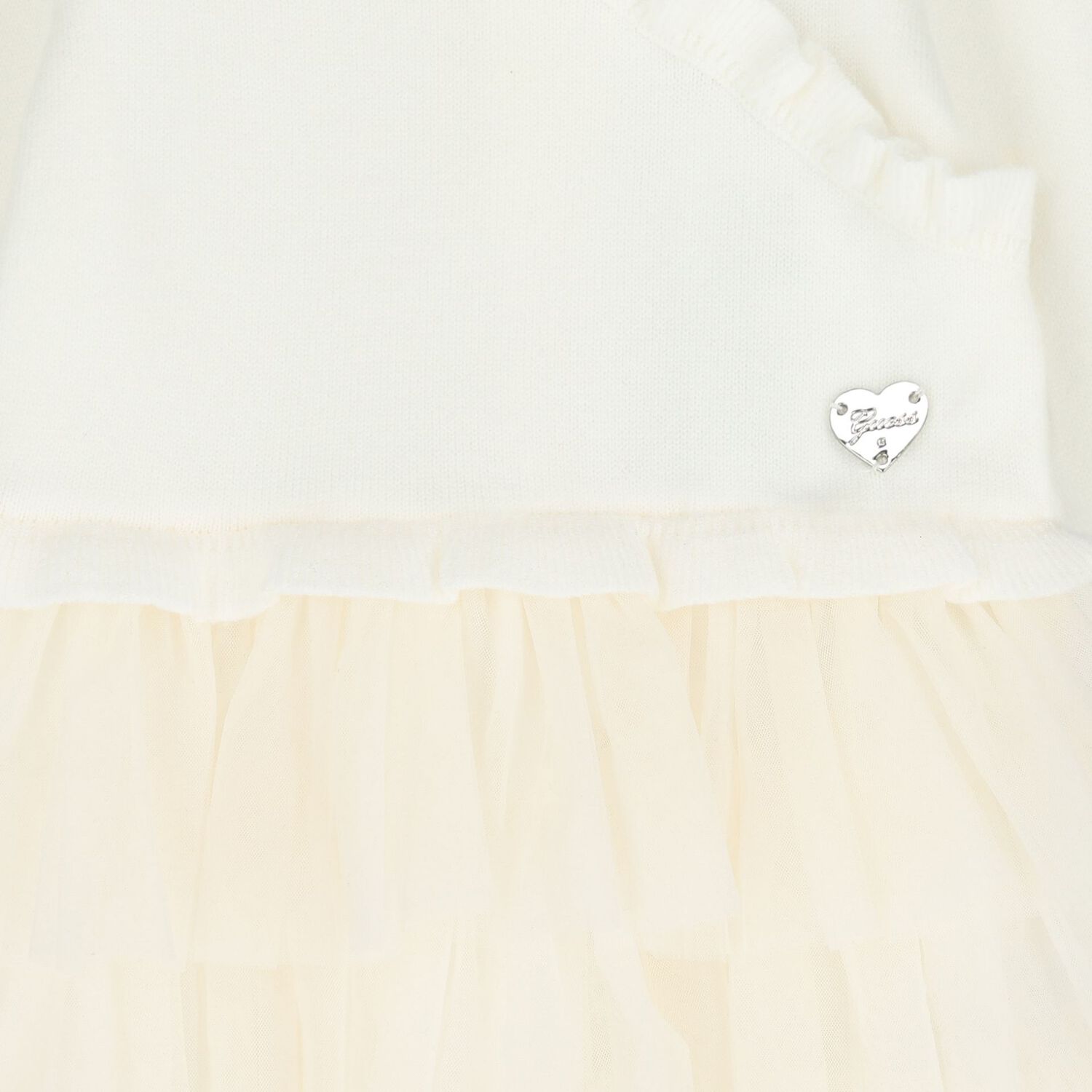 Baby Girls Ivory & Beige Tulle Dress Set, 2, hi-res