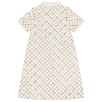 Girls Ivory Logo Polo Dress