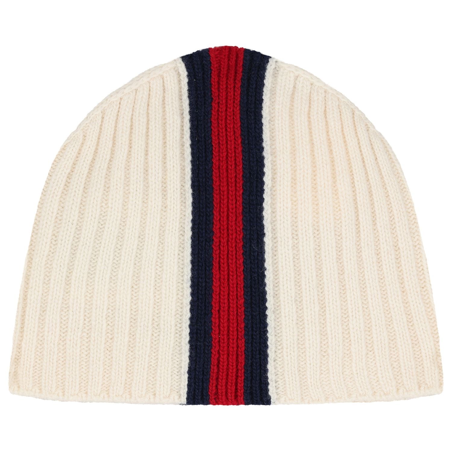Ivory Web Striped Knitted Baby Hat, 2, hi-res