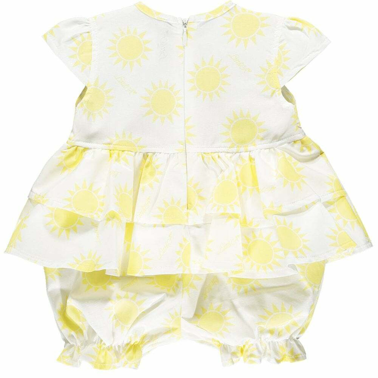 Baby Girls White & Yellow Romper, 1, hi-res image number null