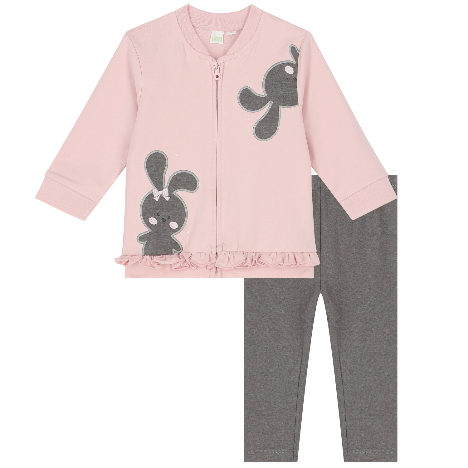 Baby Girls Pink & Grey Leggings Set, 1, hi-res