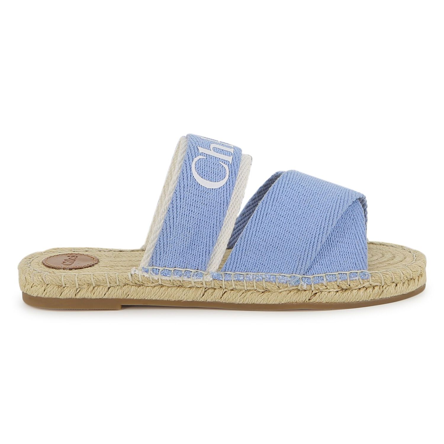 Girls Mini Me Blue & Beige Logo Sliders , 1, hi-res