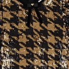 فستان تول مزخرف بنقشة مربعات باللون  سوداء وذهبية للبنات, 1, hi-res