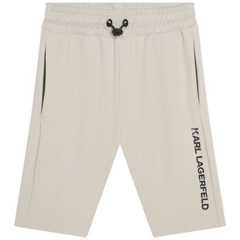 Boys Beige Logo Shorts