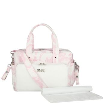 Baby Girls White & Pink Geo Map Changing Bag