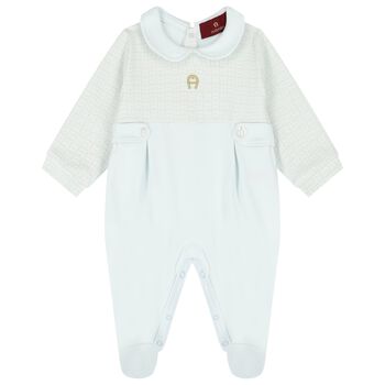 Baby Boys Blue & Gold Babygrow
