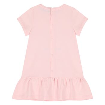 Younger Girls Pink Teddy Bear Logo Dress