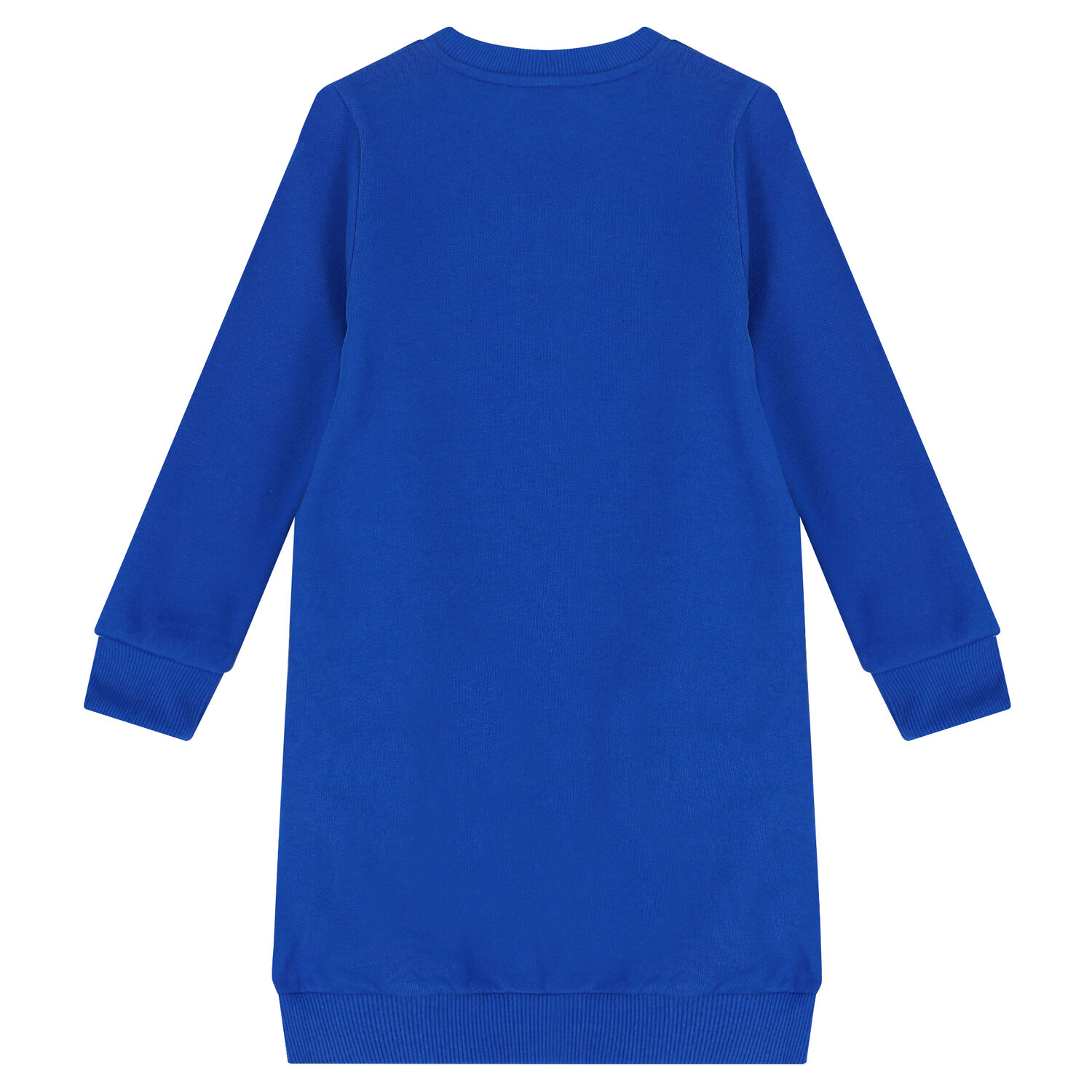 Girls Blue Elephant Logo Sweatshirt Dress, 1, hi-res