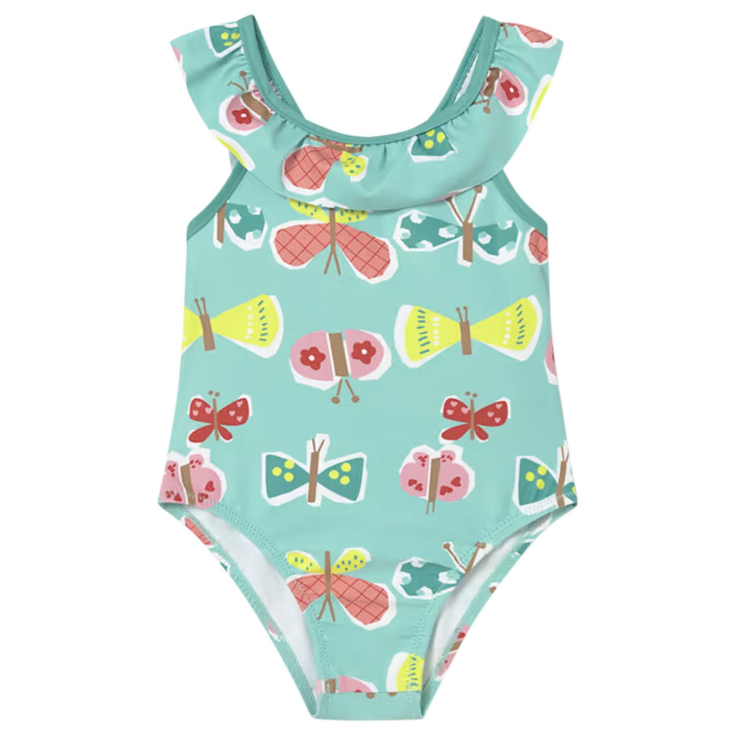 Younger Girls Aqua Bugs Swimsuit, 2, hi-res