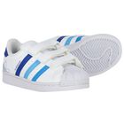 White & Blue Superstar CF Trainers, 1, hi-res