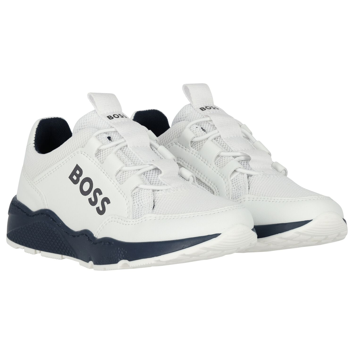 Boys White Logo Trainers, 1, hi-res image number null