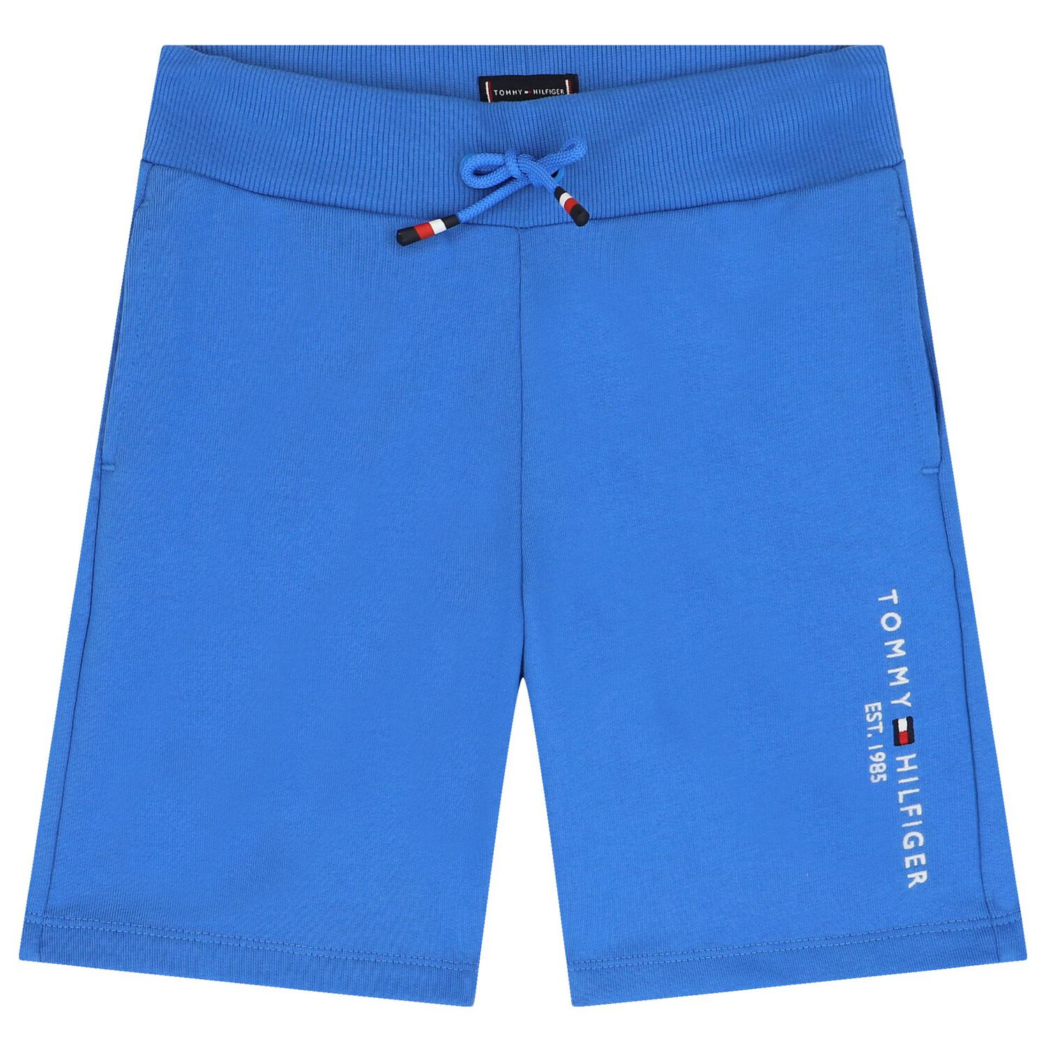 Boys White & Blue Logo Shorts Set, 1, hi-res