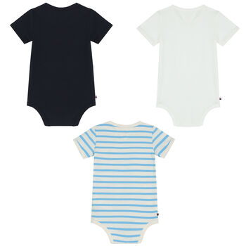 Baby Boys Multi-Colored Logo Bodysuits (3-Pack)