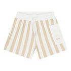 Baby Boys White & Beige Logo Shorts Set, 1, hi-res