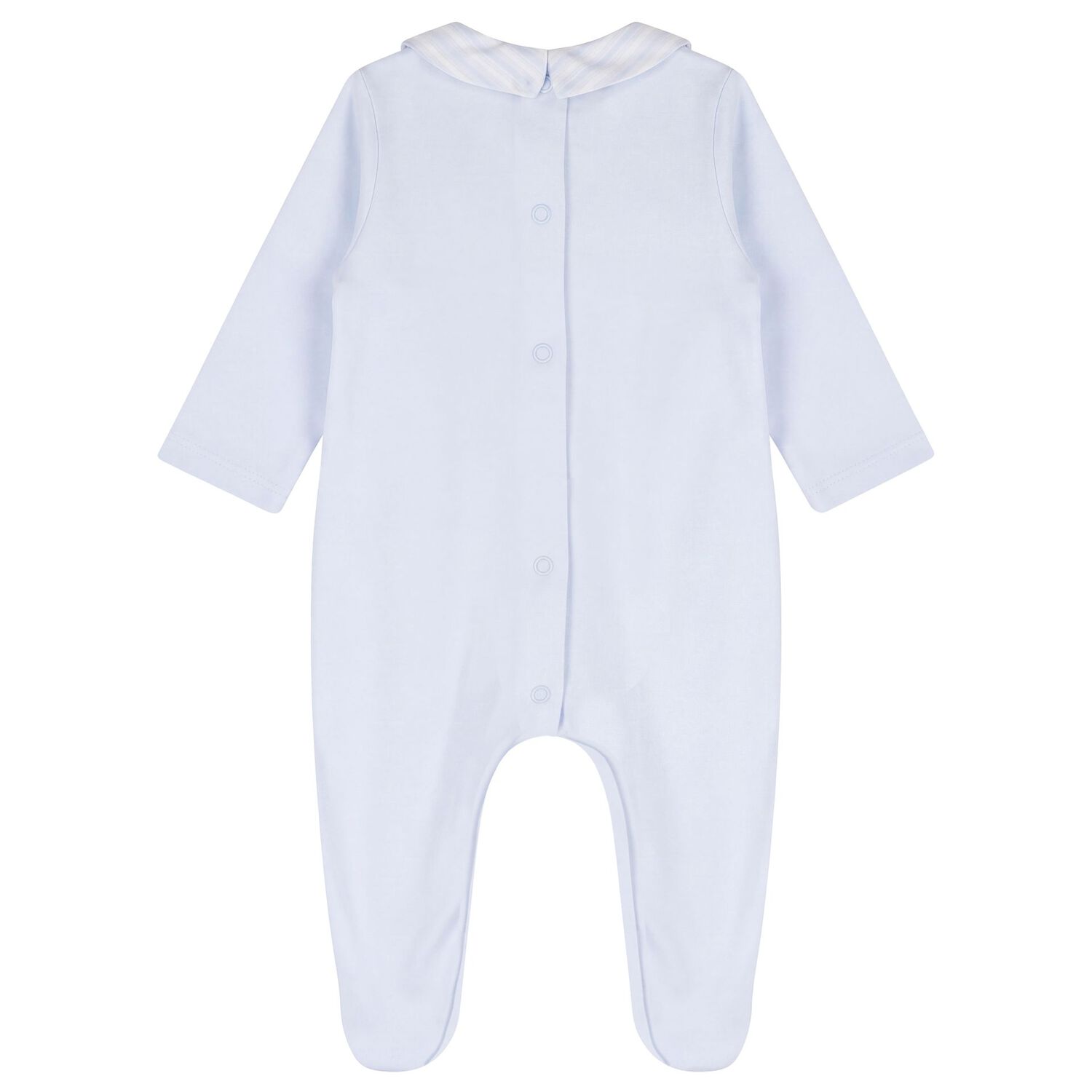 Baby Boys Blue Striped Babygrow, 1, hi-res