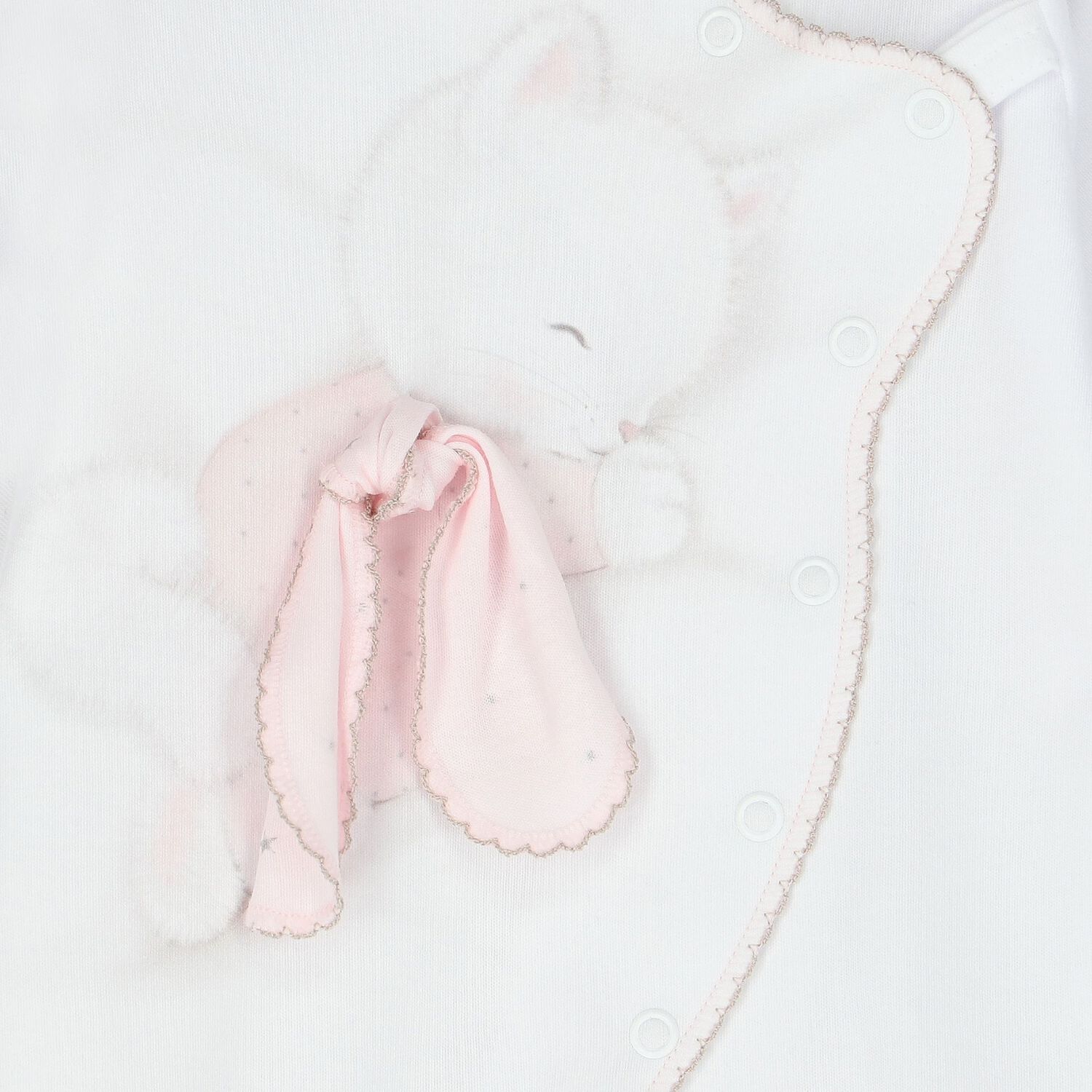 Baby Girls White & Pink Kitten Babygrow, 1, hi-res