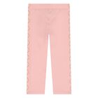 Younger Girls Pink Logo Leggings, 1, hi-res
