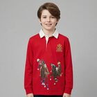 Boys Red Polo Player Polo Shirt , 1, hi-res