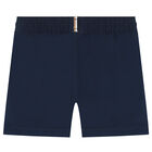 Younger Boys Navy Blue Swim Shorts, 1, hi-res