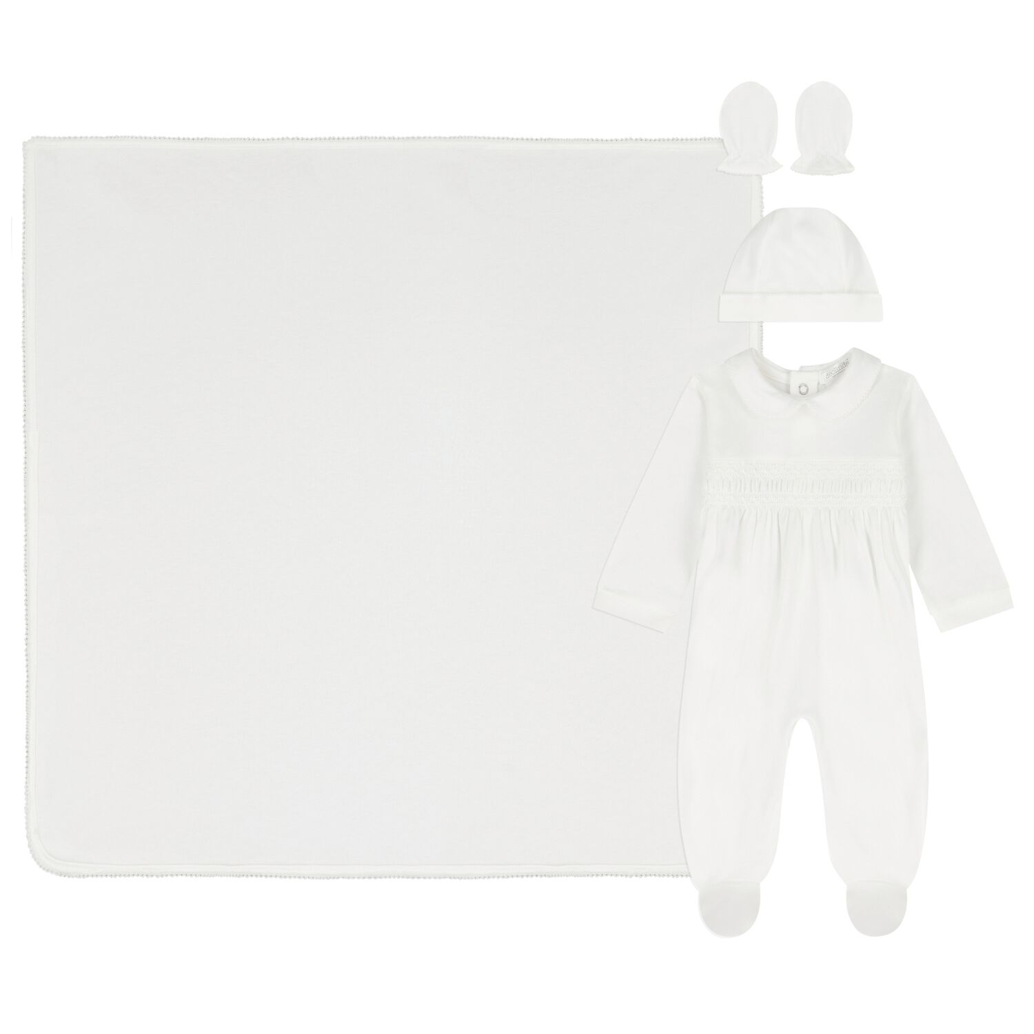 Ivory Smocked Babygrow Gift Set, 2, hi-res