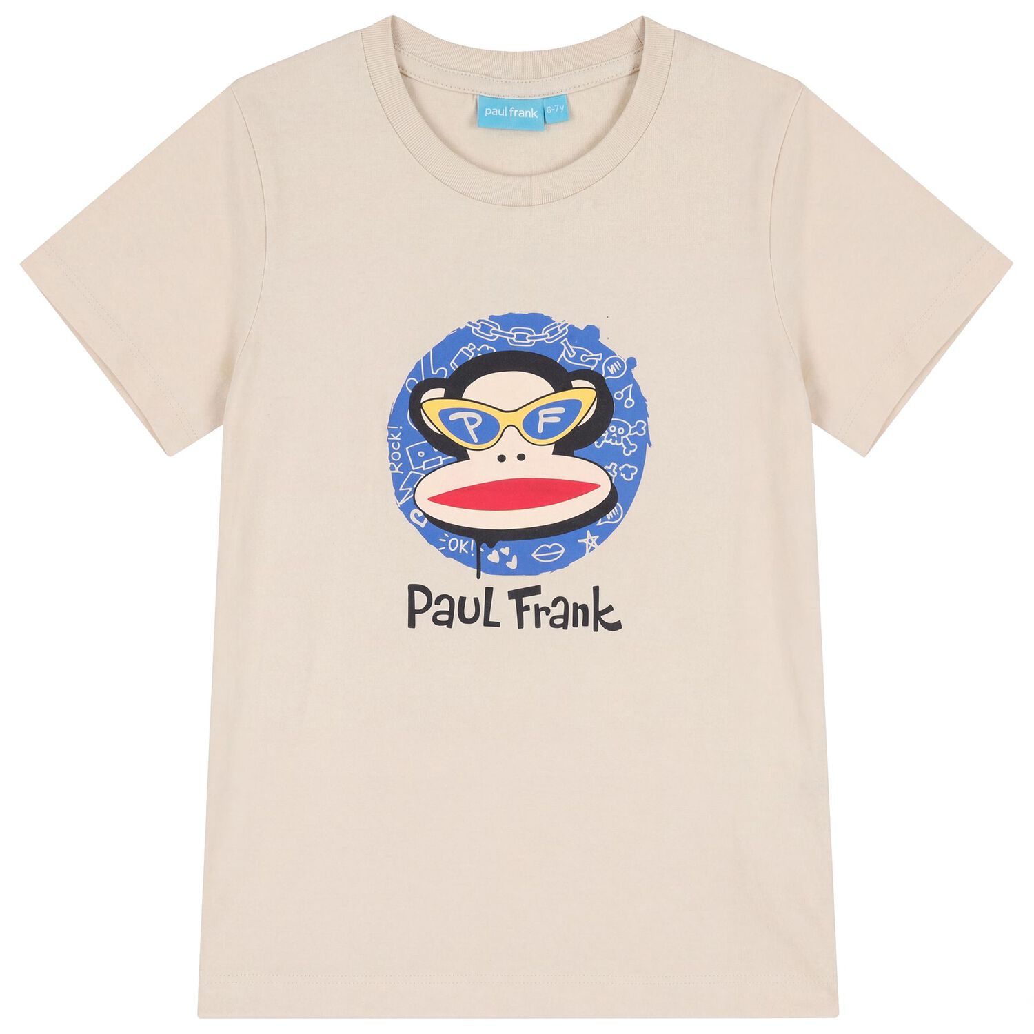 Boys Beige Paul Frank Shorts Set, 1, hi-res