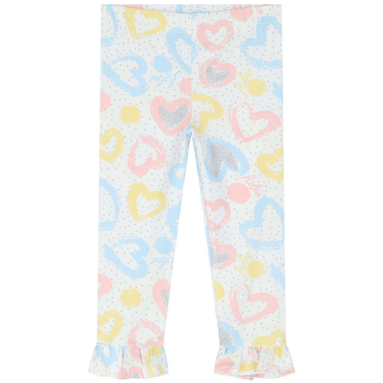 Girls Pink & White Leggings Set, 1, hi-res