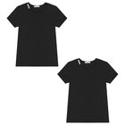 Boys Black Logo T-Shirts ( 2 Pack ) , 1, hi-res