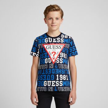 Boys Navy Blue Logo T-Shirt