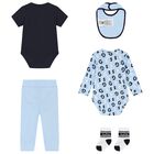 Baby Boys Navy Blue & Blue Logo Gift Set, 3, hi-res